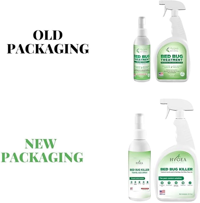 Hygea Natural Lice and Bed Bug DIY Kit- Non-Toxic, Odorless,Safe for children and pets, All water safe surfaces - Includes Bed Bug Spray and Bedbug Travel Spray TSA approved size