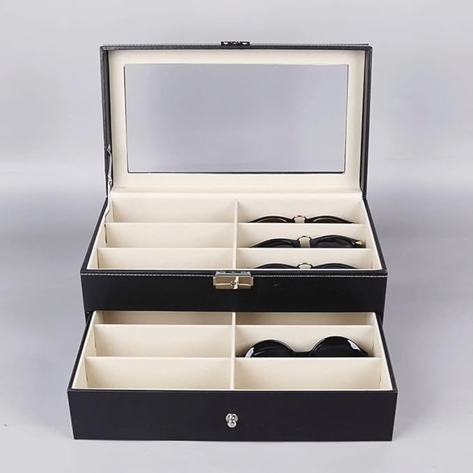 Layers PU Leather Glasses Storage Box Jewelry Sunglasses Eyewear Display Organizer Holder Gift Boxes
