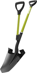 Sun Joe Garden Digging Shovel with 9" Steel Spear Head Blade and Assist Handle – Heavy-Duty, Back-Saving Gardening Tool for Planting, Landscaping, Trenching & Yard Work, Shovelution SJ-SHLV07