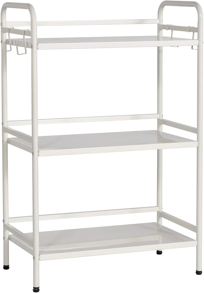 HDANI Storage Shelves, 3-Tier Metal Storage Rack with Shelf,Shelf Organizer,Garage Standing Shelving Unit for Laundry,Bathroom,Kitchen,Pantry,Closet,23.6''W X 13.8''D X 36.2 H'',White