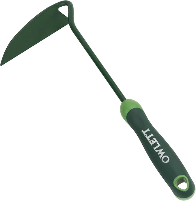 Japanese Weeding Sickle, Garden Hand Hoe Sickle Hoe with Ergonomic Rubber Handle, High-Hardness Carbon Steel Manual Weeder Tool for Weeding Cultivating Trenching Soil Loosening