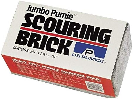 PUMIE Jumbo Scouring Brick for Large Surface Cleaning, Removes Lime, Scale, Rust, Calcium - Pool Pumice Stone Tile Cleaner, Barbecue Cleaning Stone, No Chemicals, Hand Safe, Pack of 2