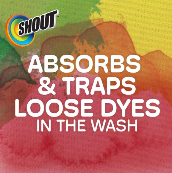 Shout Color Catcher Sheets for Laundry, Allow Mixed Washes, Prevent Color Runs and Maintain Original Clothing, 24 Count (Pack of 1)