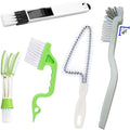 Window Track and Grout Cleaning Brush Set, 5Pcs Hard-Bristle Crevice Scrub Brushes for Sliding Doors, Tile Lines, Sink Corners, Small Gaps and Bottles, Essential Household Cleaning Tools
