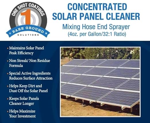 Bare Ground Winter Bare Ground Solutions One Shot 1S-SPCHEC Solar Panel Cleaner Concentrate with Hose-End Mixing Sprayer, 32 oz (1 Quart)