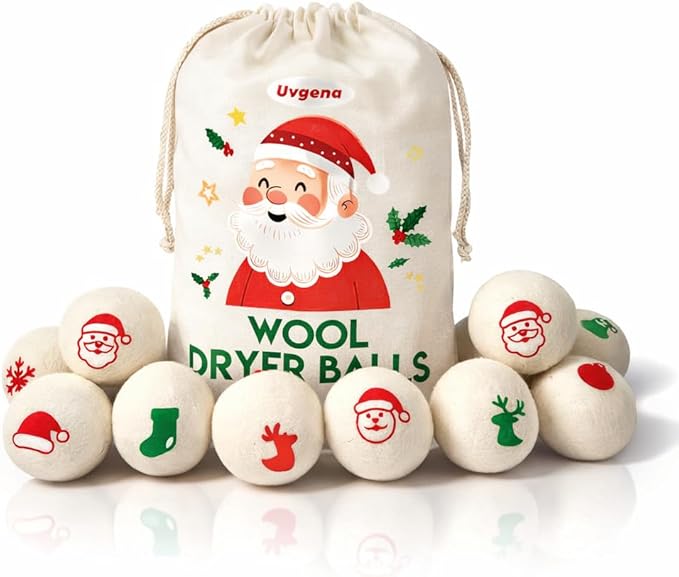 12 Pack XL Wool Dryer Balls – Premium – 100% Organic New Zealand Wool – Reusable Fabric Softener for Soft & Fluffy Clothes – Reduce Drying Time – Eco-Friendly & Safe Skin