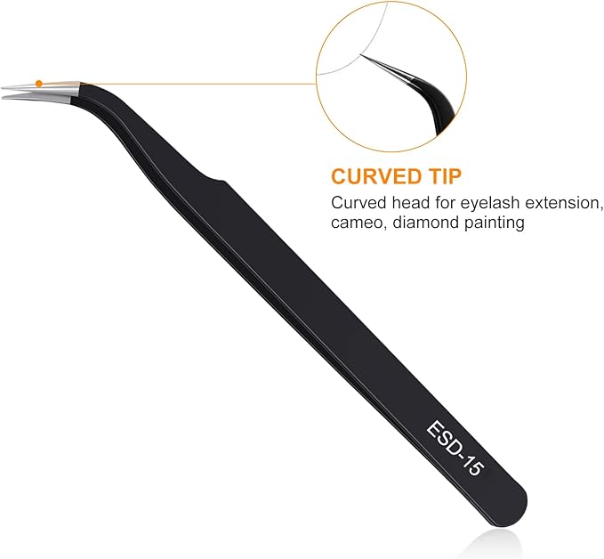 9PCS Precision Tweezers Set, Upgraded Anti-Static Stainless Steel of Tweezers, for Electronics, Soldering, Laboratory Work, Jewelry-Making, Model, Craft