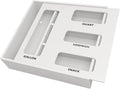 SpaceAid Bag Storage Organizer for Kitchen Drawer, Bamboo Organizer, Compatible with Gallon, Quart, Sandwich and Snack Variety Size Bag (1 Box 4 Slots), White