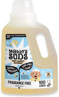 Molly's Suds Baby Liquid Laundry Detergent | Removes Formula, Poop & Spit-Up Stains | Extra Gentle for Infants, Babies, Toddlers (Fragrance Free, 100 Loads)