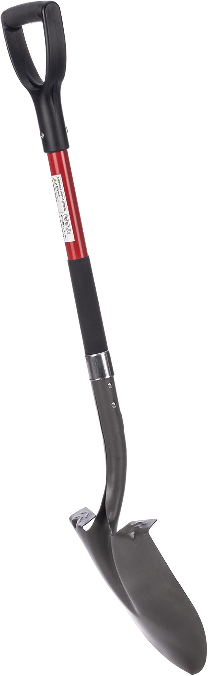 Radius Premium D-Handle Round-Point Shovel, Fiberglass Shaft