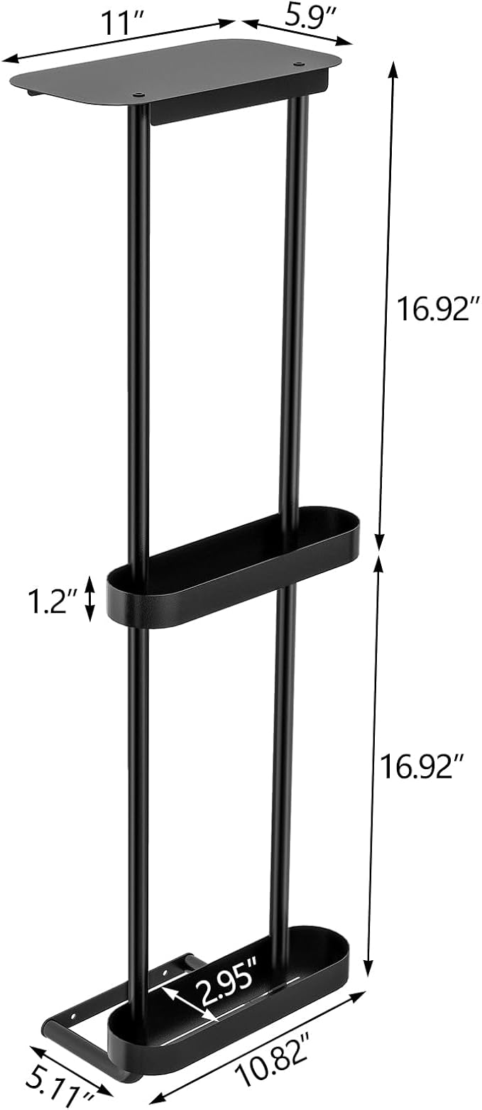 STWWO Bathroom Towel Storage, 36.4 Inch Towel Racks for Bathroom Wall Mounted with Shower Caddy with Metal Shelf, Black