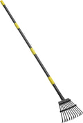 HOSKO 74 Inch Leaf Rake, 11 Tines Garden Rakes with Adjustable Sectional Handle for Quick Clean Up of Lawns, Garden, Farm, Pasture, Yard and Chicken Coop