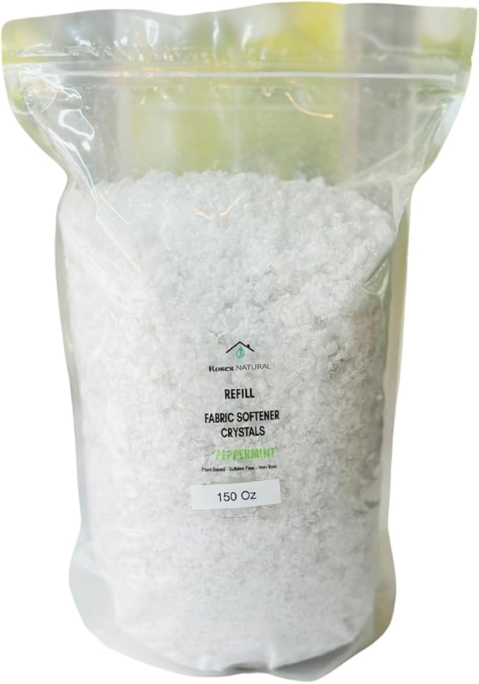 Fabric Softener Crystals, Freshens and Softens Fabrics, 3 Pleasant Scent (Peppermint, 150 oz Refil Pouch)