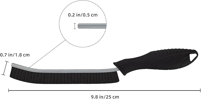 Hard Bristle Crevice Cleaning Brush - Home Cleaning Tools, Multi-Purpose Crevice Supplies for Kitchen, Bathroom, Toilet, Window, Vehicle, Faucets, Grout, Home (3, Black)
