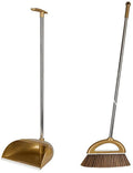 Upgrade Long Handle Broom with Stand Up Dustpan Combo Set for Home Kitchen