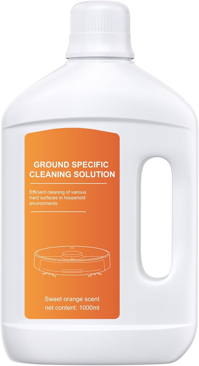 Orange Floor Cleaning Solution 1L Compatible with Dreame Wet & Dry Vacuum and Robot， Residue & Streak Free,Suitable for All Robot Vacuum Cleaners and Wireless Wet Dry Dual-Use Vacuum Cleaners