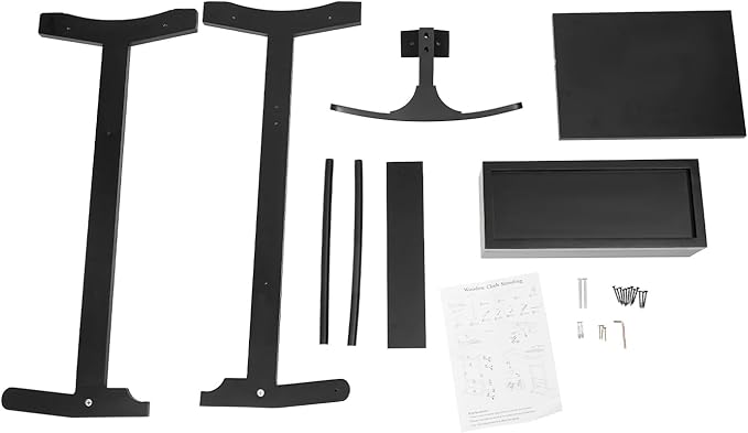 TFCFL Wooden Suit Rack with Drawer & Trouser Holder, Multi-functional Coat Stand for Hats/Scarves/Belts, Space-Saving Standing Suit Valet Stand for Home/Office, 22lbs Load Capacity (Black)