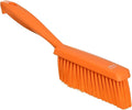 Vikan 45877 Bench Cleaning Brush, Polypropylene/Polyester Soft Bristle Dustpan Brush & Sweeper With Handle, 14-Inch, Orange