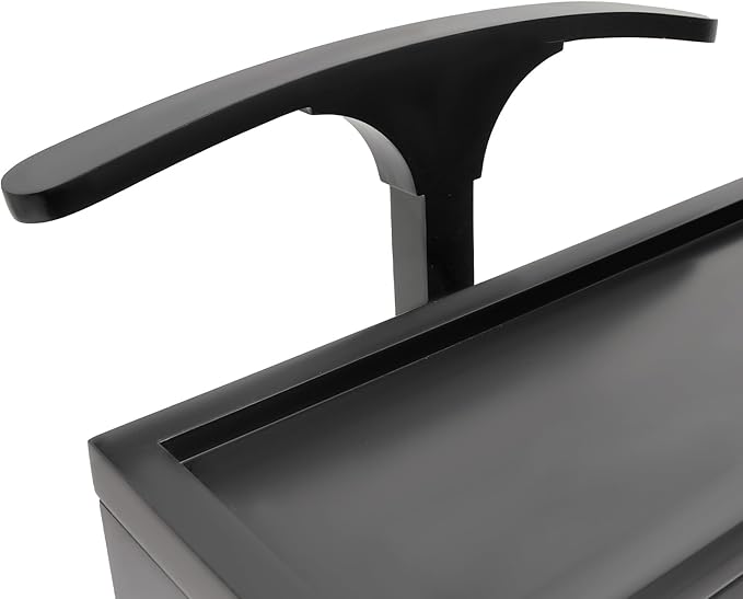 Valet Stand with Drawer and Top Tray, Wood Mens Suit Valet Stand with Wood Base, Freestanding Clothes Valet Stand with Hanger, Storage Organizer for Entryway Office Living Room (D, Black)