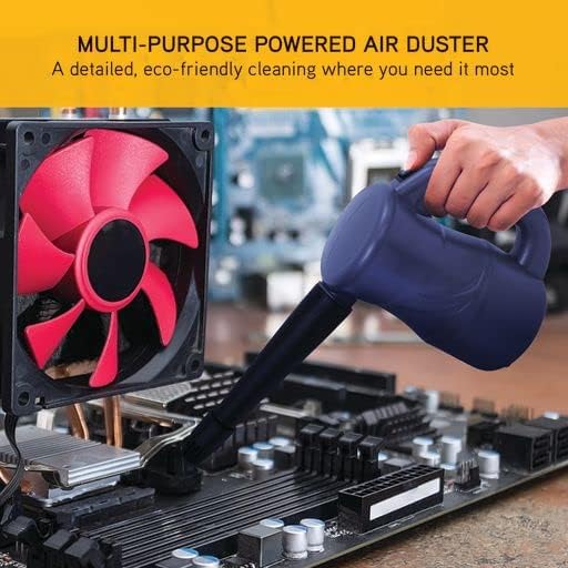 XPOWER A-2S Cyber Duster Electric Air Duster for Dusting, Drying, Inflating, Blowing, Car Detailing, Computer, Leaf Blowing, 90CFM, 2 Nozzles+1 Brush, High Performance Motor, Eco-Friendly, Navy Blue
