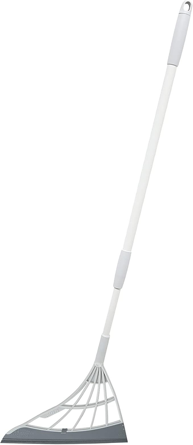 Original Broombi - All-Surface Silicone Broom, Squeegee, Pet Hair Remover - Smart Broom for Indoor Cleaning - Cleans Glass, Fine Dust, Hair, Liquids - for Smooth Floors, Rugs, Windows (Grey)