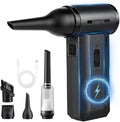 ODISTAR Compressed Air Duster - 130000 RPM Super Power Electric Air Duster, Rechargeable Cordless Air Blower with Stepless Speed Adjustable for Computer, Keyboard, Car, Home, Office