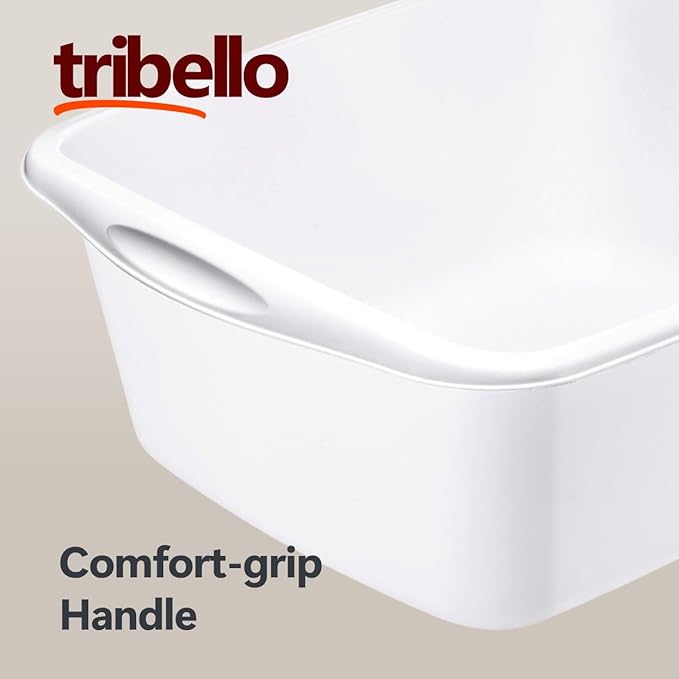 Tribello Plastic Wash Tub Dishpan Basin and Foot Bath for Soaking Feet, Laundry Hand Wash Bucket, Dish Pans for Washing and Storage Cleaning Supplies - 12 Quarts - Heavy Duty - Made in USA (White)
