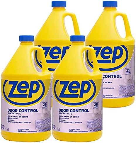 Zep Odor Control Concentrate - 1 Gallon (Case of 4) ZUOCC128 - Cleans, Deodorizes, Disinfects, Kills Many Household Germs, Removes Mildew Stains, Destroys Odors