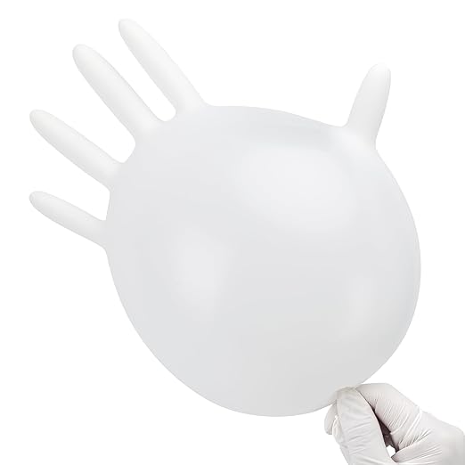 Disposable Nitrile Exam Gloves, 3-mil, Medium, Box of 50, White Nitrile Gloves Disposable Latex Free for Medical, Cleaning, Cooking & Esthetician, Food-Safe, Powder-Free, Non-Sterile