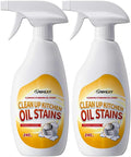 Clean Up Kitchen Oil Stains Spray, Effective Oil Stain Remover for Pots, Ovens, Grills & Stovetop Surfaces, Dual Spray Nozzle, No Rinse Formula(2 bottles【recommended for light oil stains】)