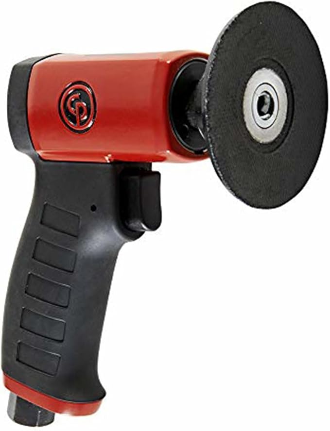 Chicago Pneumatic CP7202 - Air Random Rotary Sander Tool, Home Improvement, Polisher, Rust Removal, Rotary Tool, Pistol Handle, Hook & Loop, 3 Inch (75 mm), 0.2 HP/ 150W - 15000 RPM, One Size, Factory