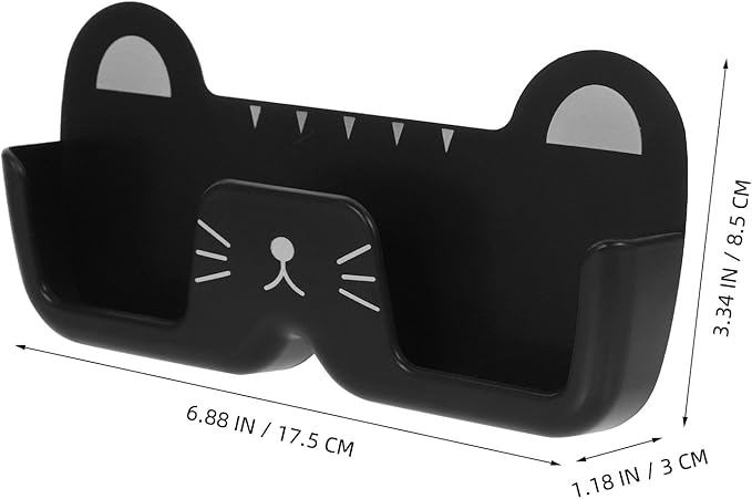 Wall Mount Glasses Holder Plastic Eyeglasses Case Sunglasses Storage Box Black Wall-Mounted Eyewear Organizer for Bedroom Bathroom Bedside Use