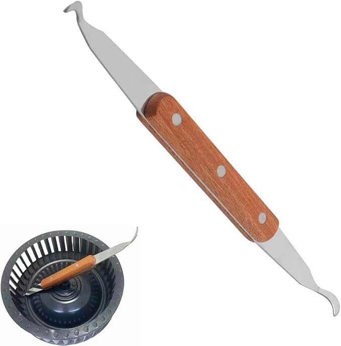 Range Hood Fan Grill Scraper Heavy Duty Multi-Purpose Griddle Scraper with Curved Tip Double Ended Cleaning Tool for Under-Cabinet Range Hood Kitchen Hood Vent Portable Barbecue Grill