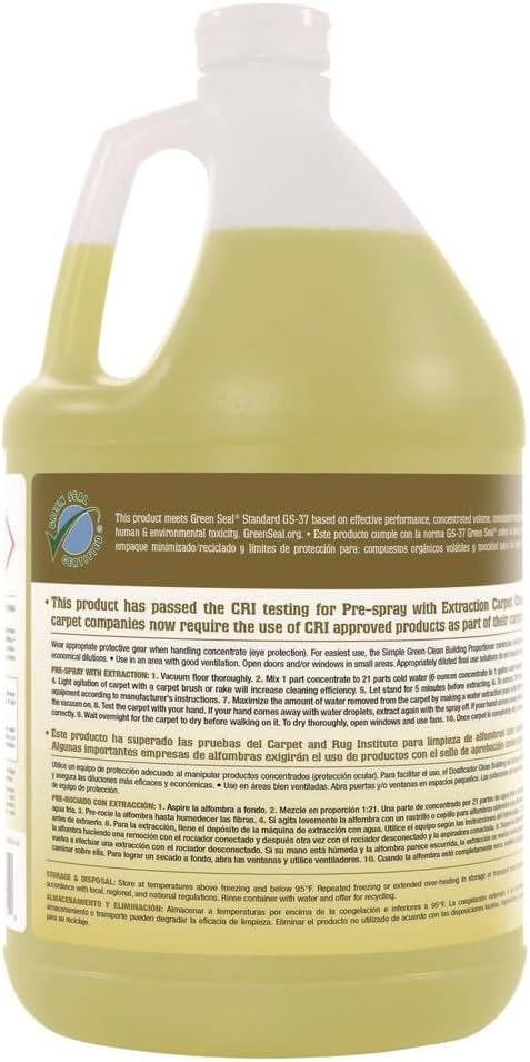 Clean Bldg Carpet Cleaner Concentrate, 1gal Bottle (Carton of 2)