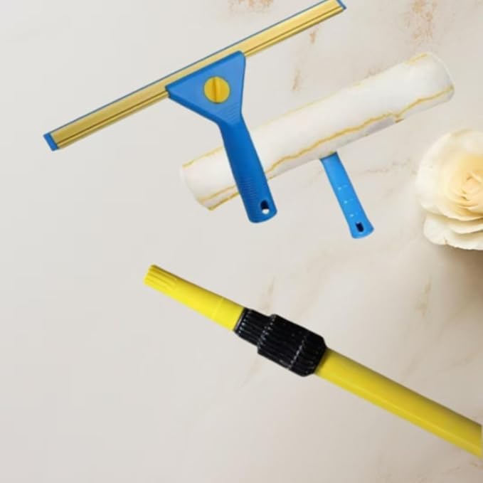 Squeegee Adapter Window Squeegee Adaptor Squeegee Pole Adapter, Changes The Threaded Tip to a Standard Friction Taper Fit, Yellow 2pc