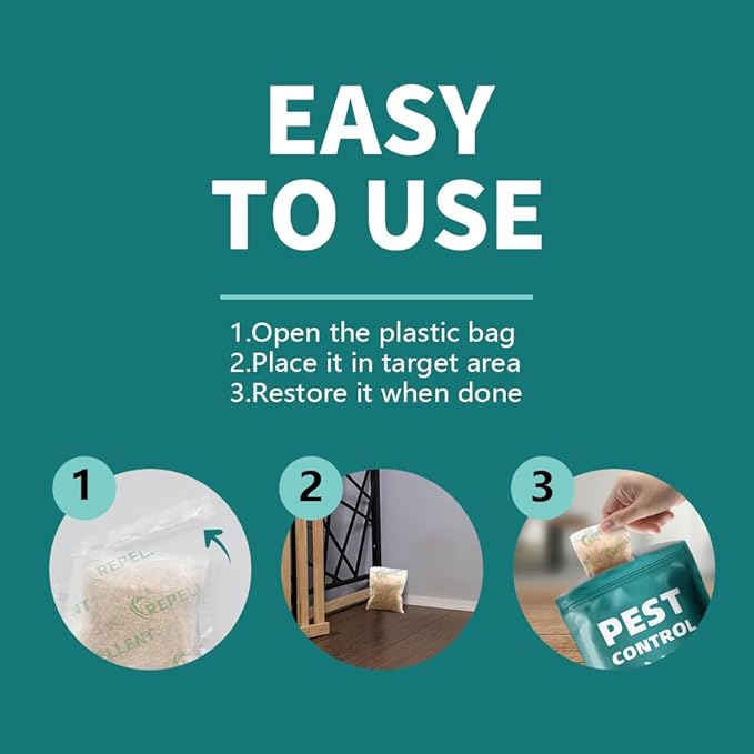 Pest Control Pouches, Rodent Repellent, Mouse Repellent Repel Mice, Mouse,Rats,Ants,Roaches,Spiders, Moths & Other Pest, Rat Repellent Safe for Kids & Pets, Mice Repellent Indoor- 10 Pouches