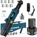 12V wireless ratchet kit, car repair screw and nut disassembly, with quick charger, suitable for home and car repair, is a holiday gift for men. (Battery x1 + Practical Accessories)