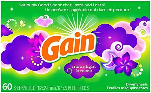 Gain Dryer Sheets - Moonlight Breeze - 60 Count Dryer Sheets Per Box - One (1) Box