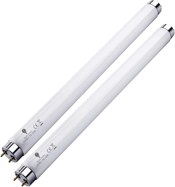 Bluex Bulbs 2 Pack Bug Zapper Replacement Lamp Bulb Light Tube 10W for 20W Electronic Bug Zapper T8 Fluorescent Light Tube Replacement Bulb for Bug Zapper