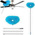 Ceiling Fan Cleaner Duster, Adjustable and Removable Fan Blade Cleaner from 18 to 62 Inches for Cleaning Walls Bookshelves Furniture Door Window Top (Blue)