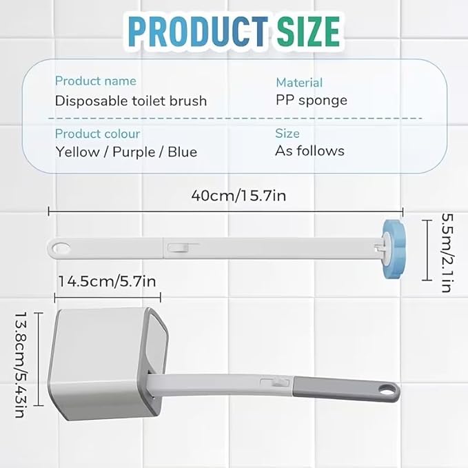 Disposable Toilet Brush Cleaning System with 24pcs Refill Pad Replacement Heads, Toilet Cleaning Stick, Wall-Mounted Toilet Wand Kit for Bathroom Maintenance, Toilet Brush with Holder