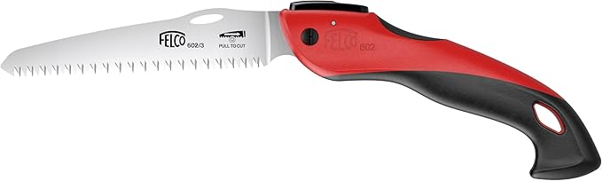FELCO 602 Folding Pruning Saw – Compact Pull-Stroke Saw for Gardening & Vineyard Use | Tree Branch Cutter | Folding Handsaw with Chrome-Plated 6.3" Blade, Non-Slip Handle, Blade Lock, Swiss Precision