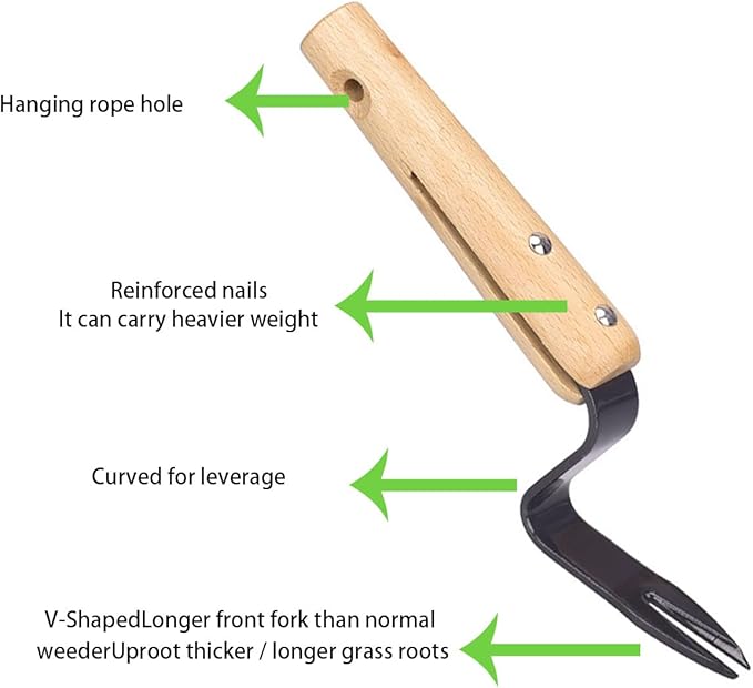 Kana Hoe 217 Japanese Garden Tool - Hand Hoe/Sickle is Perfect for Weeding and Cultivating. The Blade Edge is Very Sharp., Beige-028