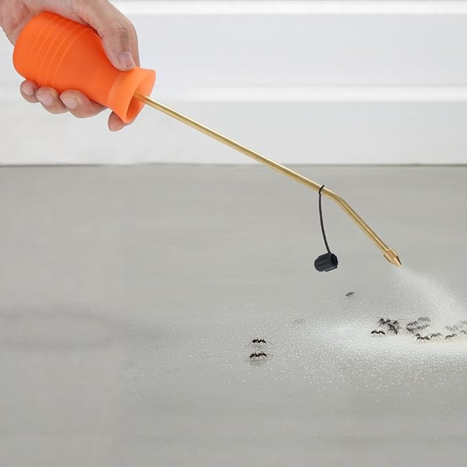 Powder Duster/Large Diatomaceous Earth Bulb Duster/Powder Applicator - Diatomaceous Earth Bulb Duster/Applicator(Orange)