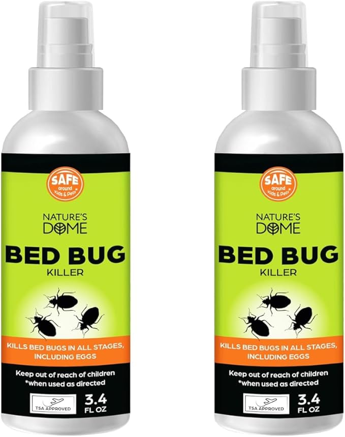 Nature's Dome Bed Bug Spray – 100% Kill Rate, 16 OZ Natural Bed Bug & Mite Killer, Destroys Eggs, Kills Resistant Strains, Long-Lasting Protection, Safe for Home Use (6.8)