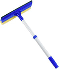 15.9" Window Squeegee for Car,2 in 1 Squeegee Window Cleaner with Long Stainless Steel Handle,Sponge Car Window Squeegee for Gas Station, Glass,Shower (Iron Pole)