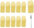 Heavy Duty Duster Refills, Disposable Dusters Kit for Cleaning Dusting Furniture Blind Ceiling Fan, Multi Surface 360 Feather Duster(10)+3FT Extended Handle（1） (Yellow)