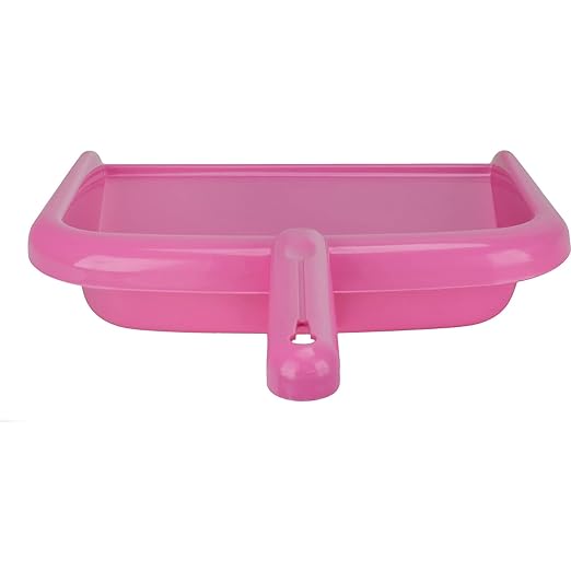 SPARTA Large Handheld Dustpan with Hanging Hole, Heavy-Duty Plastic Dustpan with Wide Lip for Countertops and Surfaces, Plastic, 10 Inches, Pink