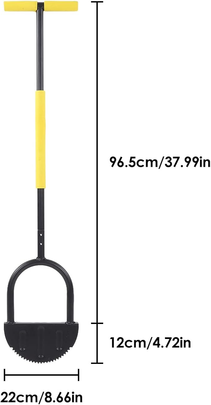 42.71in Saw-Tooth Edger Lawn Tool, Half Moon Lawn Edger with T-Grip, Sidewalk Grass Long Handled Step Edger, Carbon Steel Manual Trimming Shovel for Garden Sidewalk Flower Beds