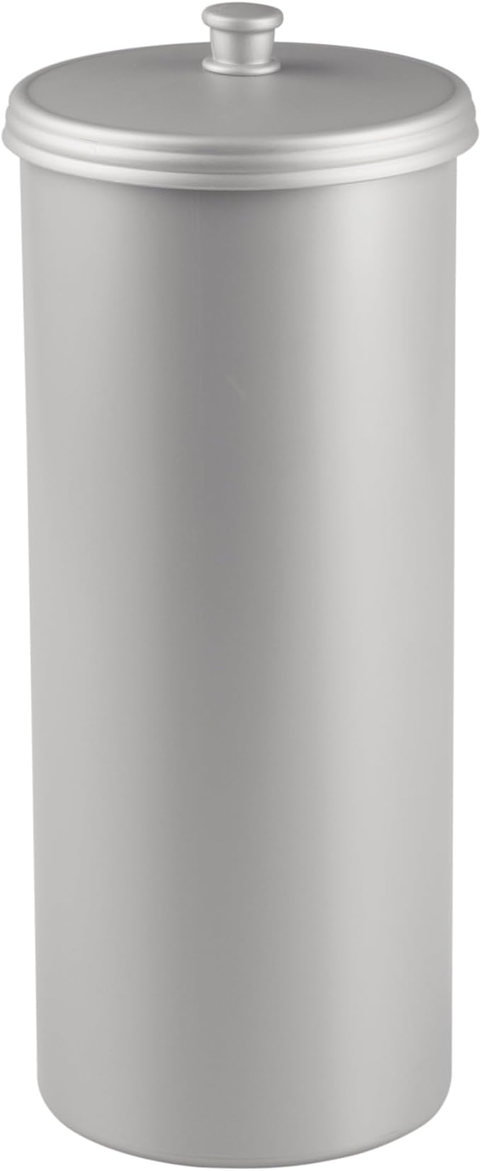 iDesign Freestanding Bathroom Toilet Paper Storage Holder with Lid for 3 Extra Rolls, Silver (Pack of 4)